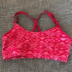 F21 pink tribal patterned sports bra